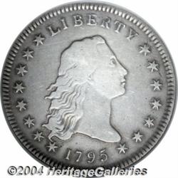 1795 S$1 Flowing Hair, Two Leaves VF20 ANACS.