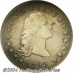 1795 S$1 Flowing Hair, Two Leaves VF30 ANACS.