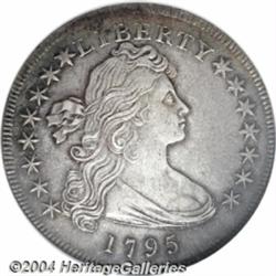 1795 S$1 Draped Bust, Off Center AU58 NGC.