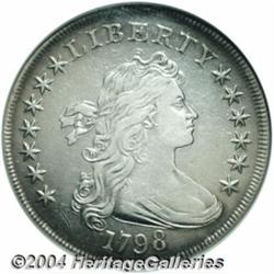 1798 S$1 Large Eagle--Cleaned--ANACS. AU