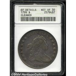 1799 S$1--Cleaned--ANACS. XF Details, Net