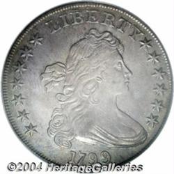 1799 S$1 AU55 PCGS. B-16, BB-158, R.2. Die