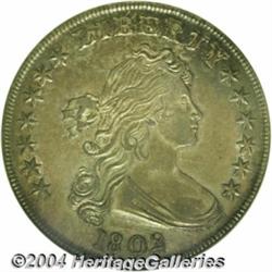 1802 S$1 Narrow Date AU58 NGC. B-6, BB-241,