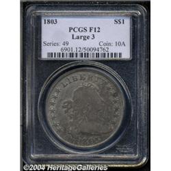 1803 S$1 Large 3 Fine 12 PCGS. B-6, BB-255,