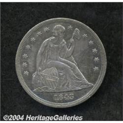 1843 S$1 AU50 Polished Uncertified. A glossy
