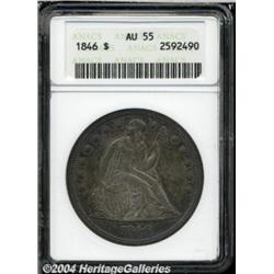 1846 S$1 AU55 ANACS. Dusky chestnut-brown and