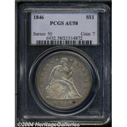 1846 S$1 AU58 PCGS. This well-struck piece has