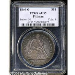 1846-O S$1 AU55 PCGS. Ex: Pittman. A modestly