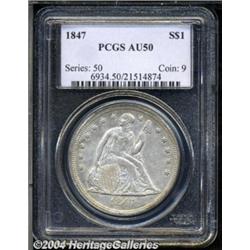 1847 S$1 AU50 PCGS. Just a few hints of light
