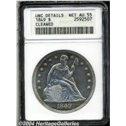 1849 S$1--Cleaned--ANACS. Unc Details, Net