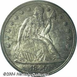 1849 S$1 MS63 PCGS. Each side shows a mottled