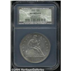 1850 S$1 AU50 Details, Obverse Graffiti, NCS.