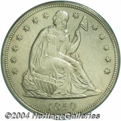 1850 S$1 AU58 PCGS. Breen-5443. The 5 in the