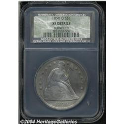 1850-O S$1 XF40 Details, Burnished, NCS.