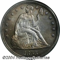 1855 S$1--Rims Filed, Cleaned--ANACS. Unc