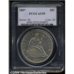 1857 S$1 AU55 PCGS. This mildly prooflike