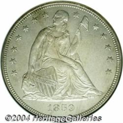 1859 S$1 MS61 ANACS. A relatively unabraded,