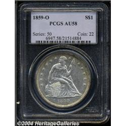 1859-O S$1 AU58 PCGS. Sharply-struck details,
