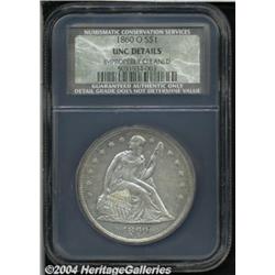 1860-O S$1 MS60 Details, Improperly Cleaned,