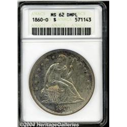 1860-O S$1 MS62 Deep Mirror Prooflike ANACS.