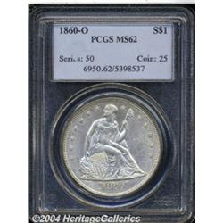 1860-O S$1 MS62 PCGS. Sharply struck and