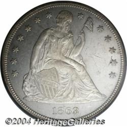1863 S$1 MS63 PCGS. With die polish lines (as