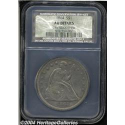 1864 S$1 AU50 Details, Obverse Scratched, NCS.