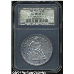 1866 S$1 Motto AU50 Details, Improperly