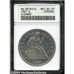 1867 S$1--Cleaned--ANACS. AU Details, Net