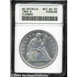 1869 S$1--Cleaned--ANACS. AU Details, Net