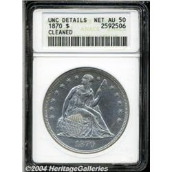 1870 S$1--Cleaned--ANACS. Unc Details, Net