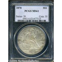 1870 S$1 MS61 PCGS. Medium gray-gold with some