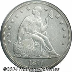 1870-CC S$1 AU53 PCGS. Variety 1-C.