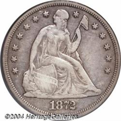 1872-CC S$1 VF35 PCGS. Medium silver-gray