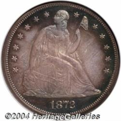 1872 S$1 PR65 NGC. Deeply toned with