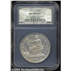 1873-CC T$1 AU50 Details, Improperly Cleaned,