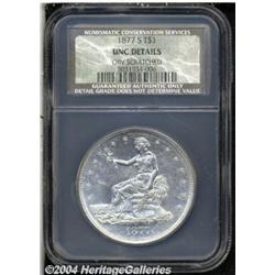 1877-S T$1 MS60 Details, Obverse Scratched,