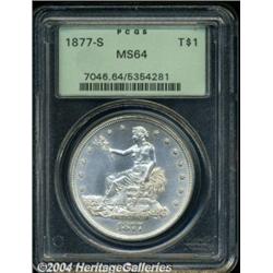 1877-S T$1 MS64 PCGS. Medium gray patina with