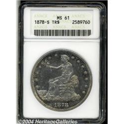 1878-S T$1 MS61 ANACS. A mildly prooflike