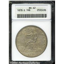 1878-S T$1 MS62 ANACS. Well struck and