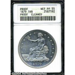1879 T$1--Cleaned--ANACS. Net PR55. A briefly
