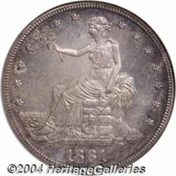 1881 T$1 PR65 NGC. Due to incorrect die