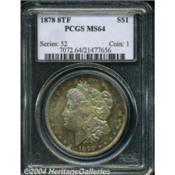 1878 8TF S$1 MS64 PCGS. Fully lustrous