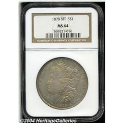 1878 8TF S$1 MS64 NGC. A2 reverse. Dusky gold,