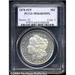 1878 8TF S$1 MS64 Deep Mirror Prooflike PCGS.