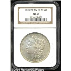 1878 7/8TF S$1 Strong MS63 NGC. VAM-33. Traces