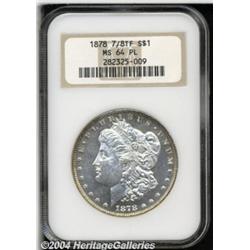 1878 7/8TF S$1 Strong MS64 Prooflike NGC. Well
