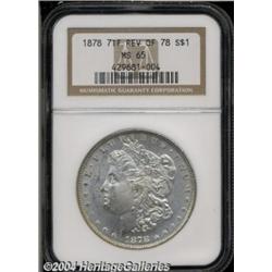 1878 7/8TF S$1 Weak MS65 NGC. Fragments of at