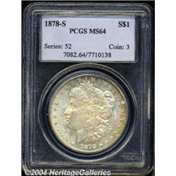 1878-S S$1 MS64 PCGS. Dappled golden-orange
