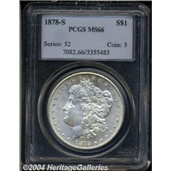 1878-S S$1 MS66 PCGS. A Gem example with even,